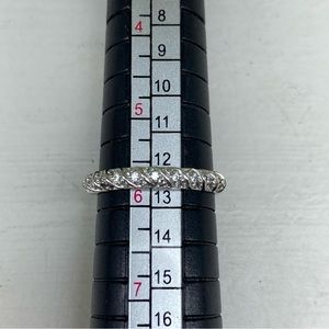 Sterling Silver FZN CZ Wrapped Twist Ring Size 5.75